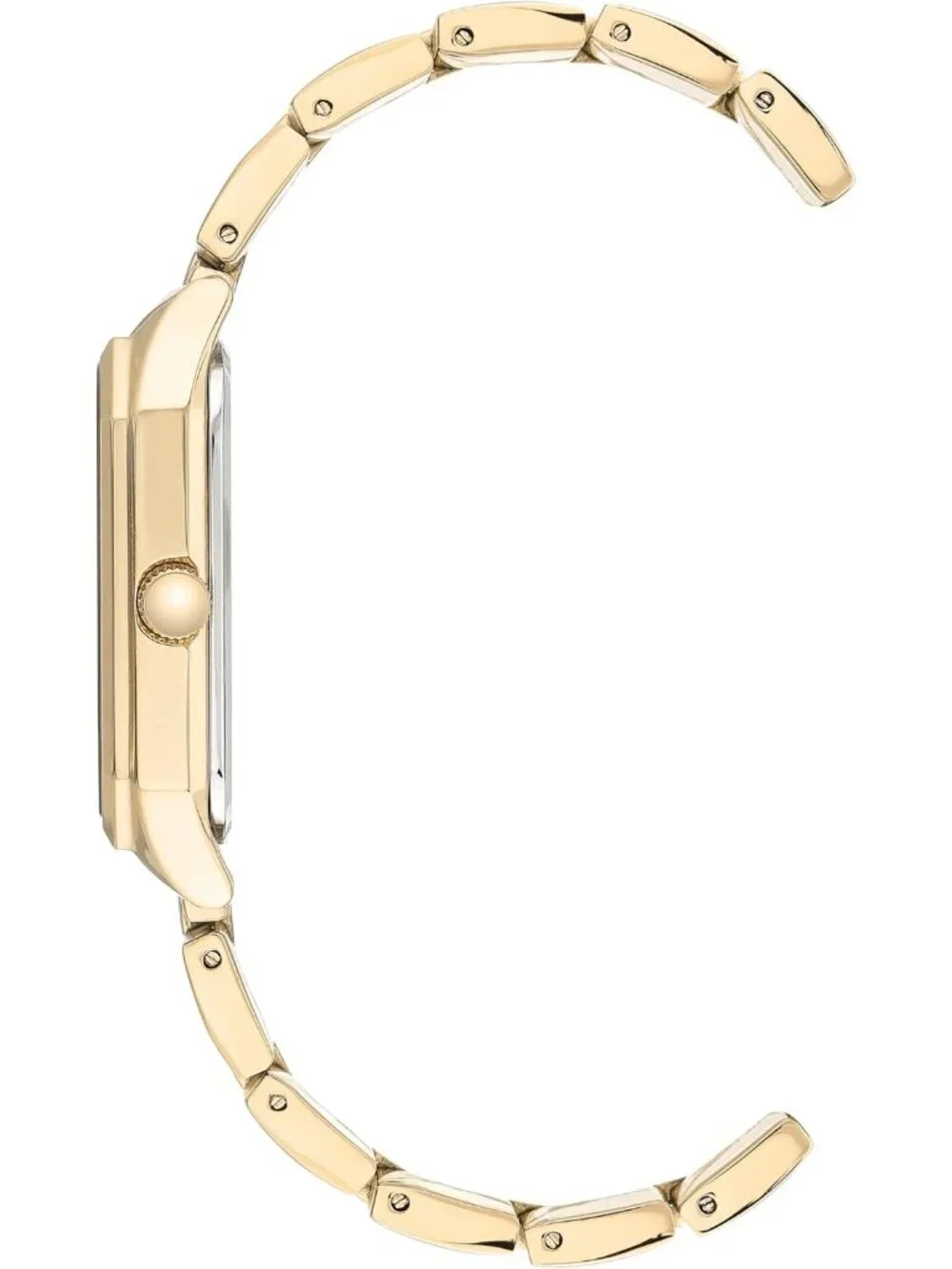 Anne Klein Women's Gold And Black Analog Roman Numeral Octagonal Bracelet Watch